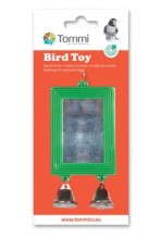 Hračka pro exoty zrcátko se 2 zvonečky 12cm nové