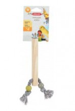 Bidlo pro ptáky dřevěné s lanem M 17cm Zolux