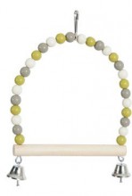 Houpačka pro ptáky dřevěná s korálky 22cm Zolux