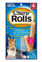 Churu Cat Rolls chicken wraps&tuna scallop cream 4x10g
