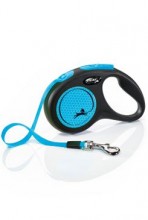 Vodítko Flexi Neon S pásek 5m/15kg černá/modrá new