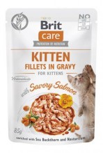 Brit Care Cat Fillets In Gravy Kitten Savor.salmon 85g