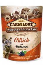 Carnilove Dog Pouch paté ostrich & blackberries 300g