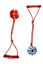 Hračka pes míč aport spirála na šňůrce vanilkový 7cm SP