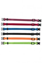 Obojek nylon pro štěňata rozlišovací černá-orchidej S-M 6ks Tr