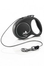 Vodítko Flexi Black Design XS lanko 3m/8kg stříbrná
