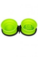 Cestovní Dvojmiska Slowfeeder  Zelená 700ml Kiwi