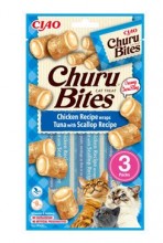 Churu Cat Bites Chicken Wraps&tuna Scallop Purée 3x10g