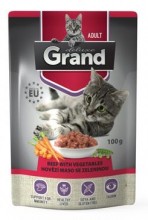 Grand kapsa Deluxe kočka hovězí se zeleninou 100g