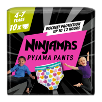 Ninjamas Pyjama Pants plenkové kalhotky 17-30 kg Heart 10 kusů