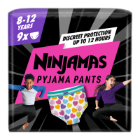 Ninjamas Pyjama Pants plenkové kalhotky 27-43 kg Heart 9 kusů