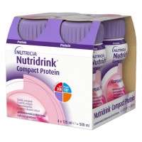Nutridrink Compact Protein S příchutí jahodovou perorální roztok 4 x 125 ml