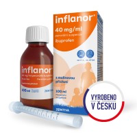 Inflanor pro děti malina 40 mg/ml perorální suspenze 100 ml