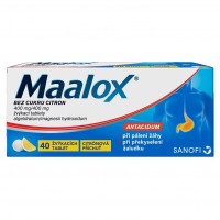 Maalox bez cukru citron 40 žvýkacích tablet