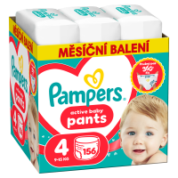 Pampers Active Baby Pants 4 plenkové kalhoty 9-15 kg 156 kusů