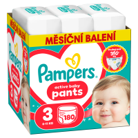 Pampers Active Baby Pants 3 plenkové kalhoty 6-11 kg 180 kusů