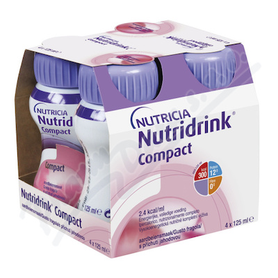 Nutridrink Compact S Příchutí Jahodovou perorální roztok 4x125ml