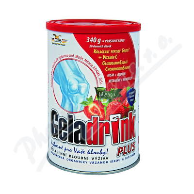 Geladrink Plus+ Práškový Nápoj Jahoda 340g