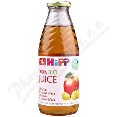 Hipp 100% Jablečno-hroznová štáva Bio 4m 500ml