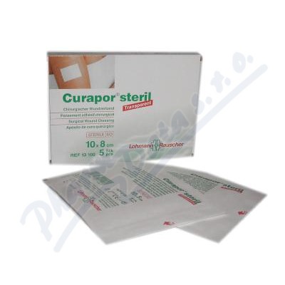 Náplast Hypoalergenní Curapor Transparent Sterilní 8x10cm,s polštářkem,voděodolná,5ks