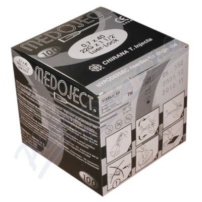 Inj.jehla 0.70x40 černá Chirana 100ks Jednoráz.