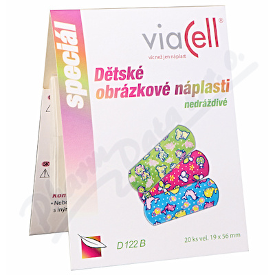 Viacell D122b Dětské Obrázko.náplasti 19x56mm 20ks