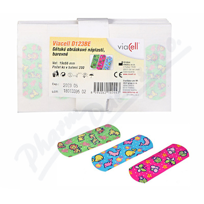 Viacell D123be Dětské Obráz.náplasti 19x56mm 200ks