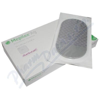 Mepilex Ag 10x20 cm, 5 ks, antimikrobiální pěnové krytí se si