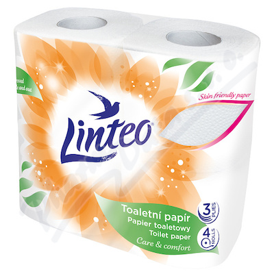 Linteo Toaletní Papír Heřmánek 3vrstvý žlutý 4role