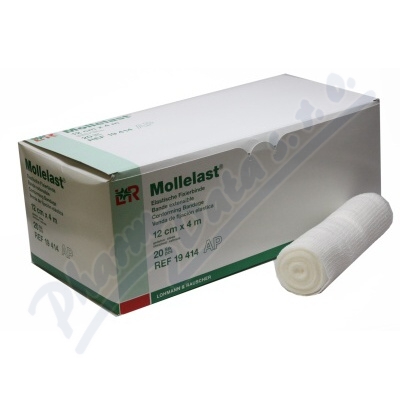 Obinadlo Elastické Fixační - Mollelast 12cmx4m,volně baleno,20ks