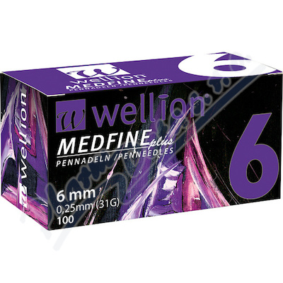 Wellion Medfine Plus Jehly Pro Inzulínová Pera jehly  pro všechna inzulínová pera, vel. 31g x 6mm