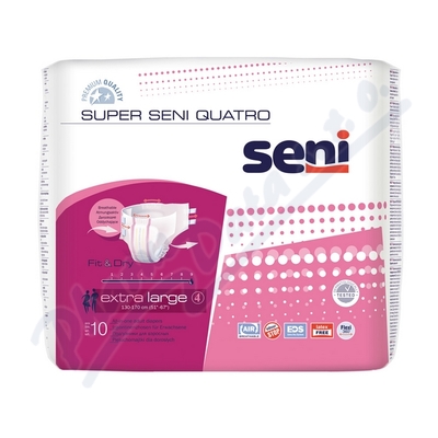 Seni Super Quatro Extra Large kalhotky absorpční prodyšné extra savé, boky 130-170cm
