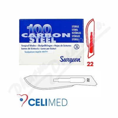 čepelky Skalp.surgeon č.22 Steril.100ks