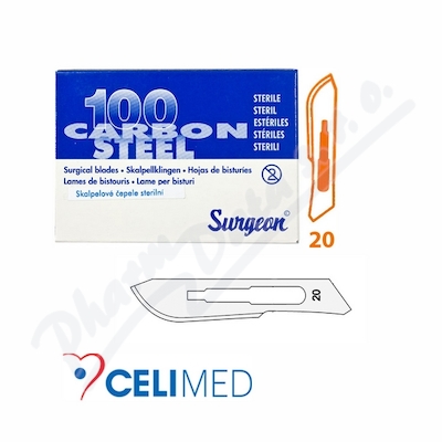 čepelky Skalp.surgeon č.20 Steril.100ks