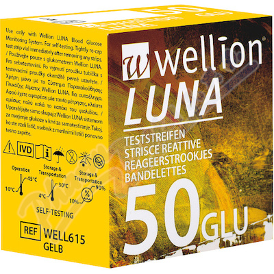 Wellion Luna Testovací proužky glukóza 50 ks