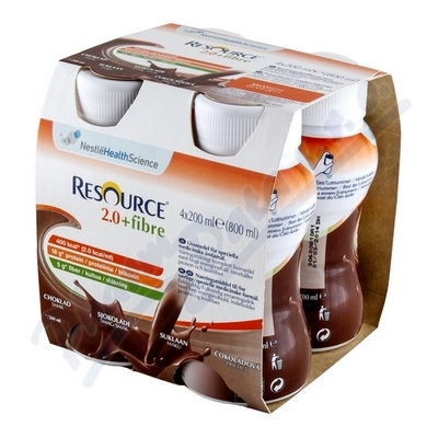 Resource 2,0 Fibre Kakaová Příchuť perorální roztok 4x200ml