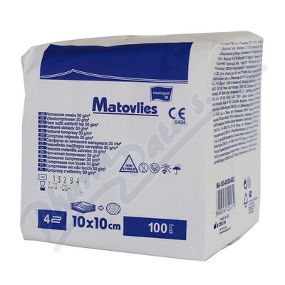 Matopat Matovlies kompresy z netkané textilie nesterilní 10cmx10cm,1