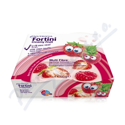 Fortini Creamy Fruit Multi Fibre červené Ovoce perorální roztok 4x100g