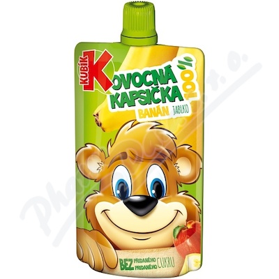 Kubík 100% Ovocná Kapsička Banán-jablko 100g