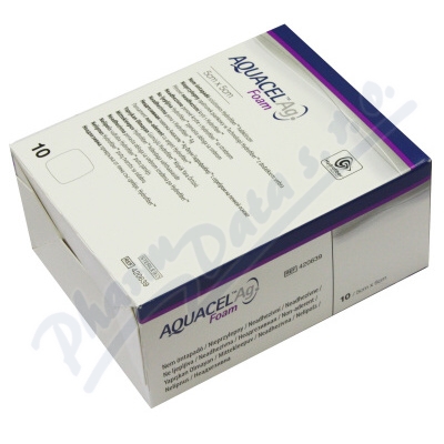 Aquacel Ag Foam Neadhezivní 5x5 cm, pěnové krytí s technologií hydrofiber a se