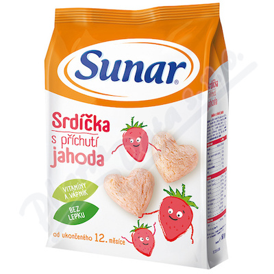 Sunar Dětský Snack Jahodová Srdíčka 50g