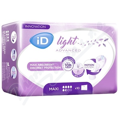Vložky Absorpční Id Light Maxi 800ml,cotton feel,jednotlivě balené,10ks