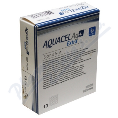 Aquacel Ag+ Extra 5x5 cm, krytí s technologií hydrofiber a se stříbr