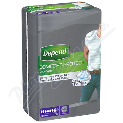 Natahovací Kalhotky Depend Normal L/xl Pro Muže 995ml, obvod boků 95-150cm, 9ks