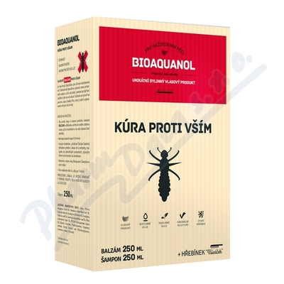Bioaquanol Kúra - Vši šamp.250ml+balz.250ml+hřeben