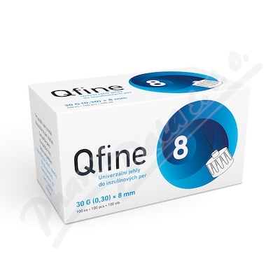 Jehly Qfine Pro Všechna Inzulínová Pera 30 g /0,30 mm x 8 mm,100ks