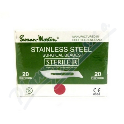 čepelka Skalpelová Steril.č.20 100ks