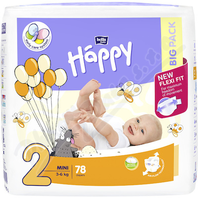Happy Mini Dětské Pleny 3-6kg 78ks