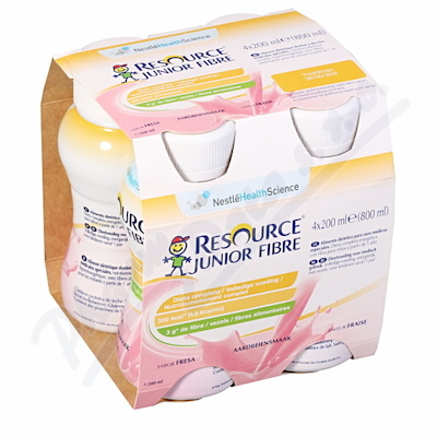 Resource Junior Fibre Jahoda perorální roztok 4x200ml