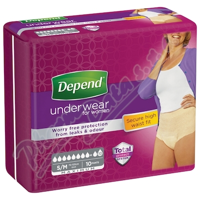 Natahovací Kalhotky Depend Maximum S/m S Vyšším Pasem Pro ženy 1900ml, obvod v pase 70-105cm, 10ks